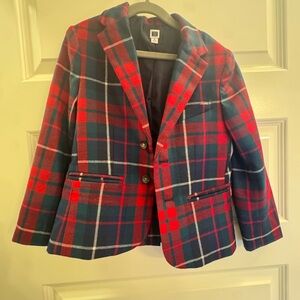 Janie and Jack Red and Blue Plaid Blazer